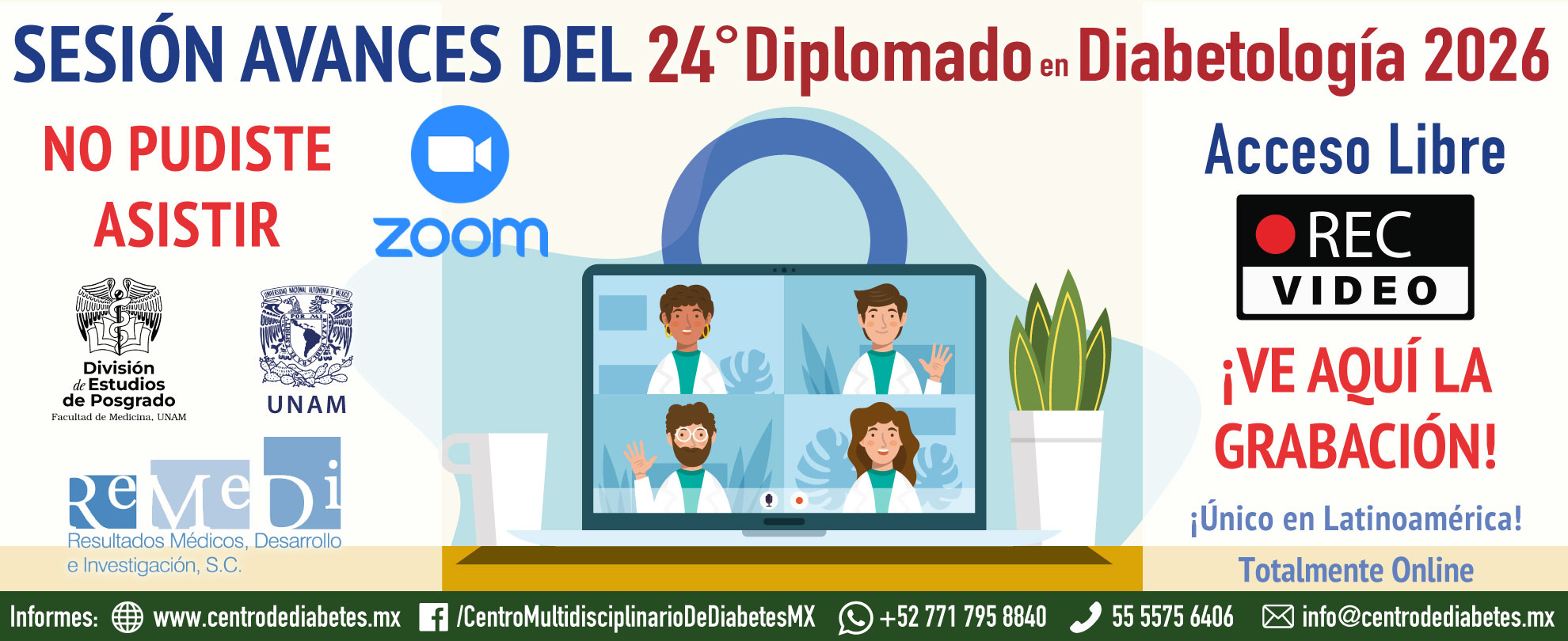Sesión Avances del 24° Diplomado en Diabetología, Manejo y Educación para el Autocuidado en Diabetes 2026